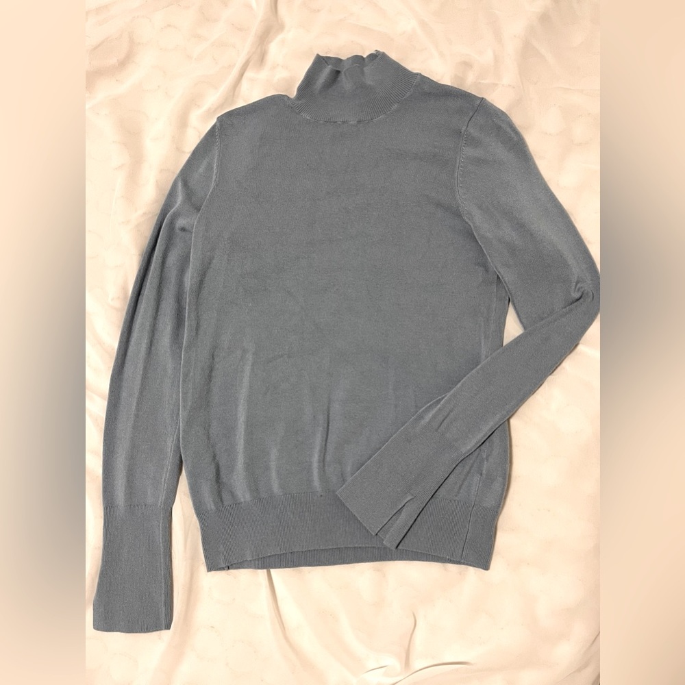 Slate blue turtleneck
